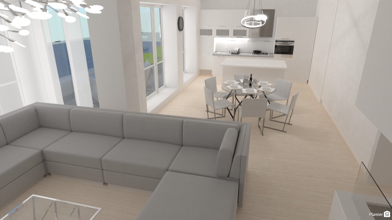 Modern kitchen with living room #3306370 by Laura