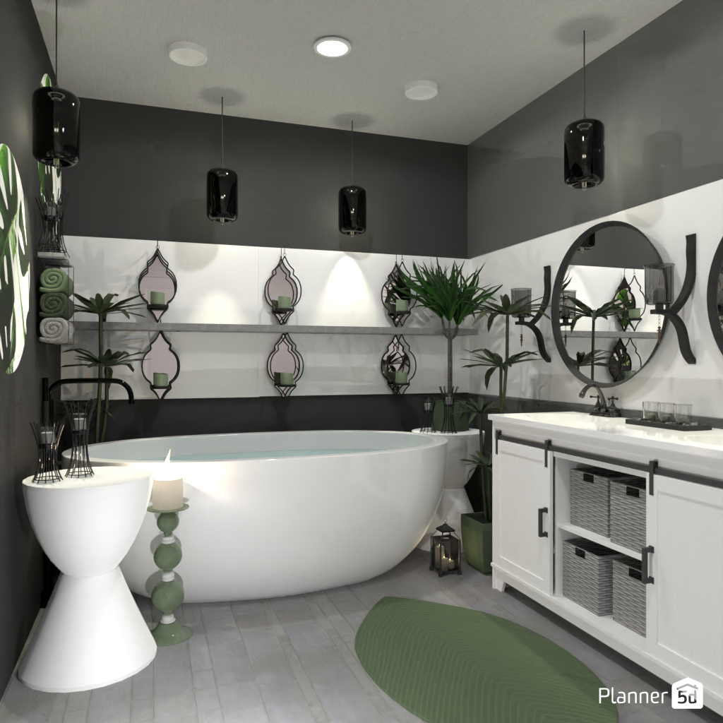 Bath with candles #19219092 by Editors Choice