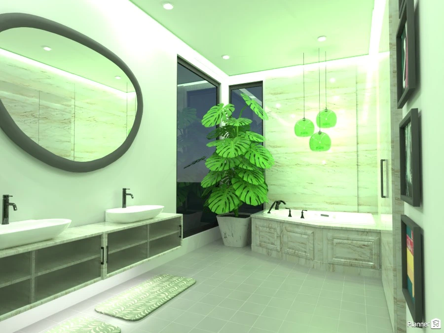 Green Bathroom (turned out brighter than I wanted) #3043764 by Doggy