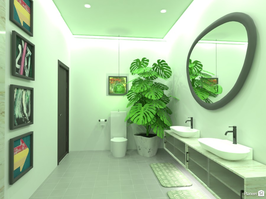 Green bathroom (turned out brighter than I wanted) 4600904 by Doggy image