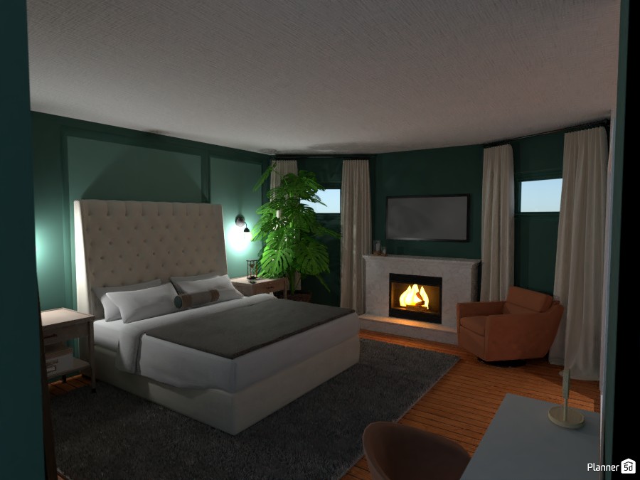 Elegant Teal Bedroom #4941100 by Tracie Mae