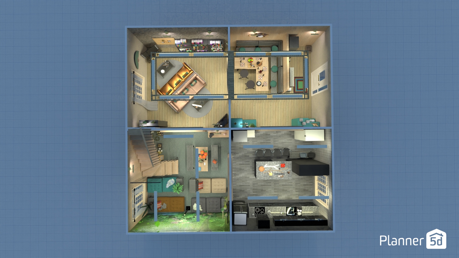 plano 1º planta coliving estilo contemporáneo #22894818 by Yolanda Infante Garrido
