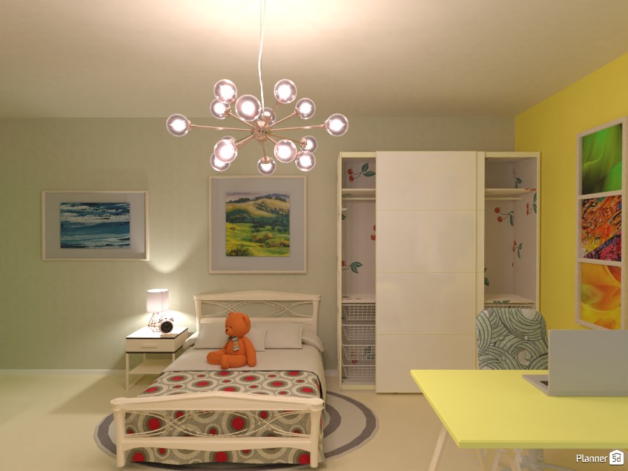 Детская для девочки в серо-жёлтой гамме #3872815 by Olga