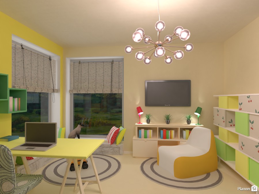 Детская для девочки в серо-жёлтой гамме #3872881 by Olga