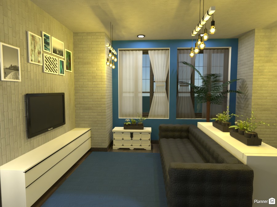 Living room with a fireplace #3485228 by Elena Z