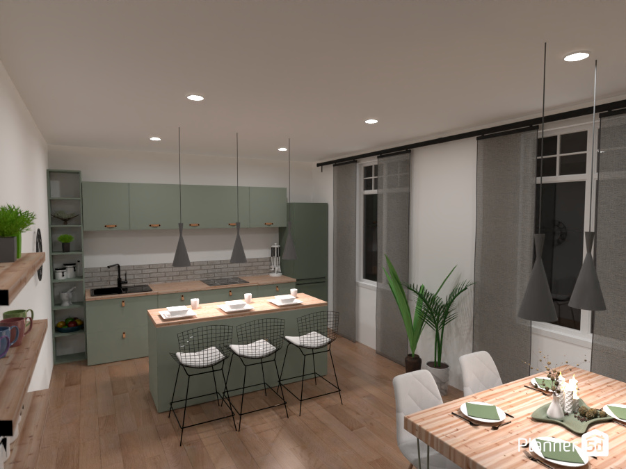 mint green kitchen #7548970 by zati
