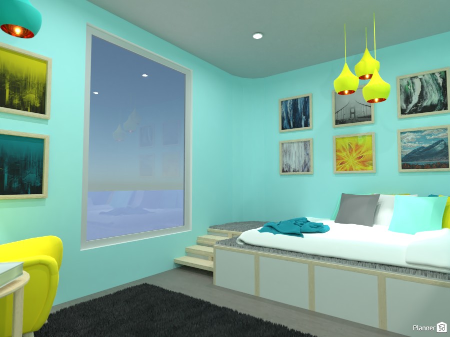 Blue and Yellow Bedroom! #5029694 by Doggy