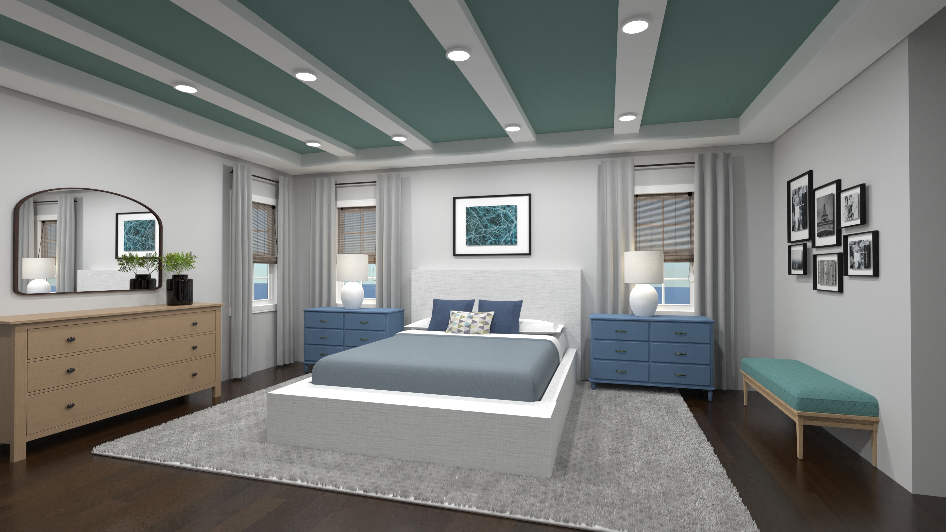 Yocum - Primary Bedroom (Teal Roof) #23360406 by Nicole Bailey