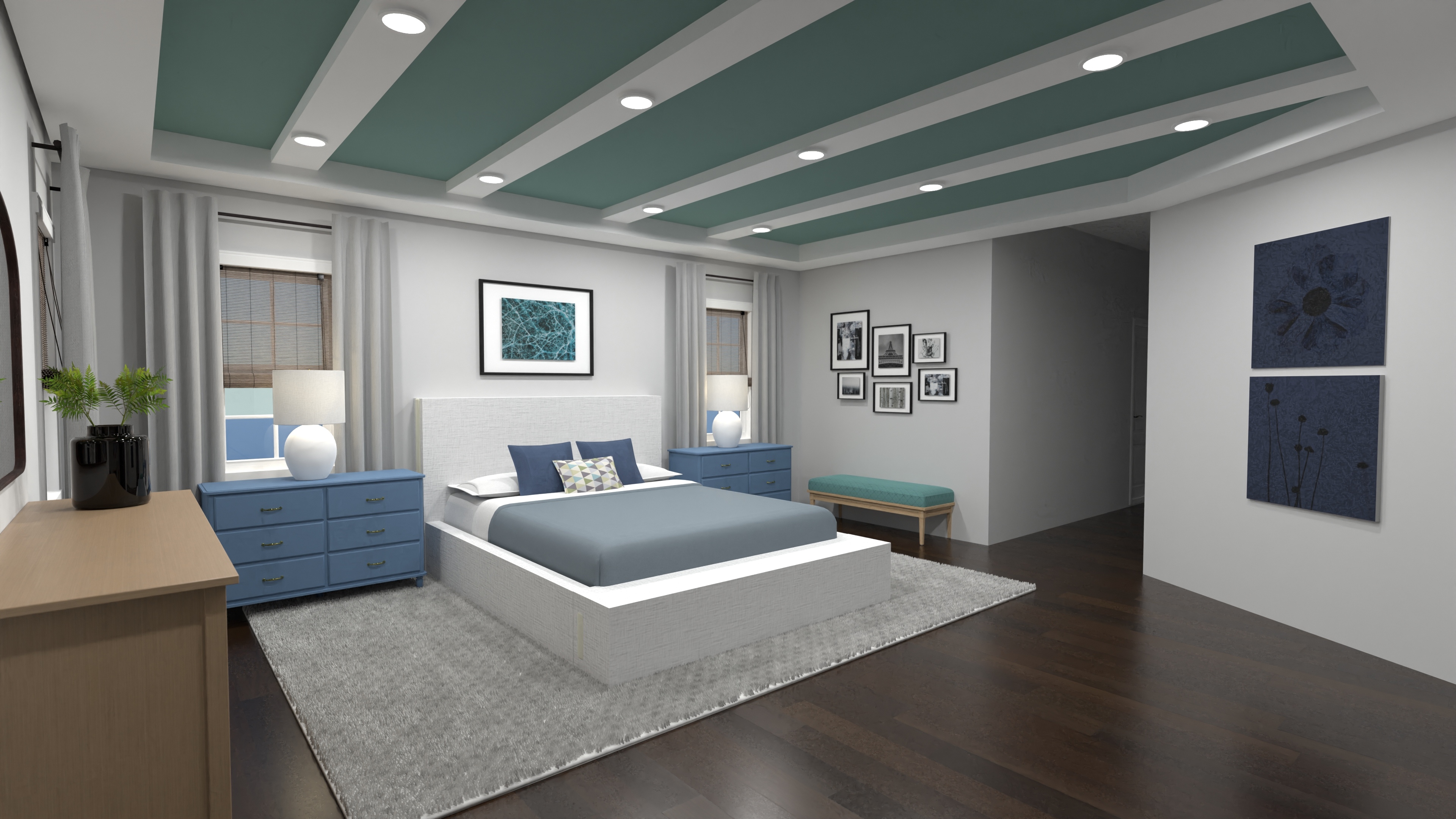 Yocum - Primary Bedroom (Teal Roof) #23361074 by Nicole Bailey