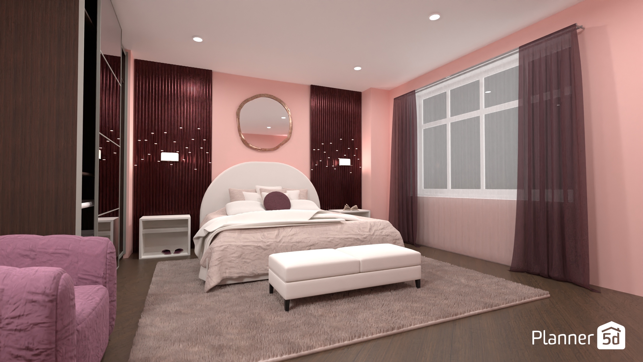 Pink Bedroom #23699031 by Michael Interior Design