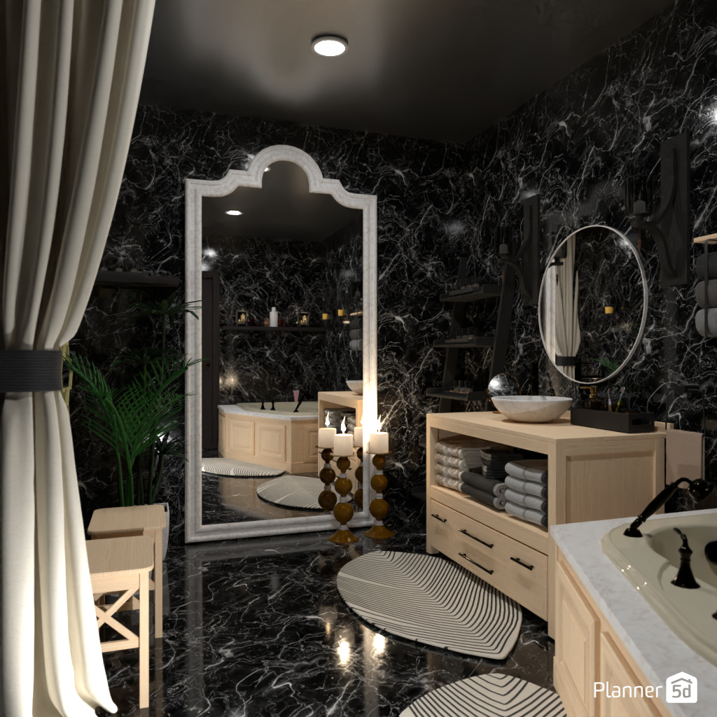 Bath with candles #19238824 by Editors Choice