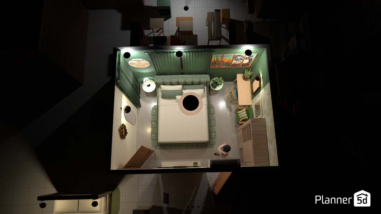 Copy of bedroom - bed against wide wall - ikea #25730976 by Livnat Pariante