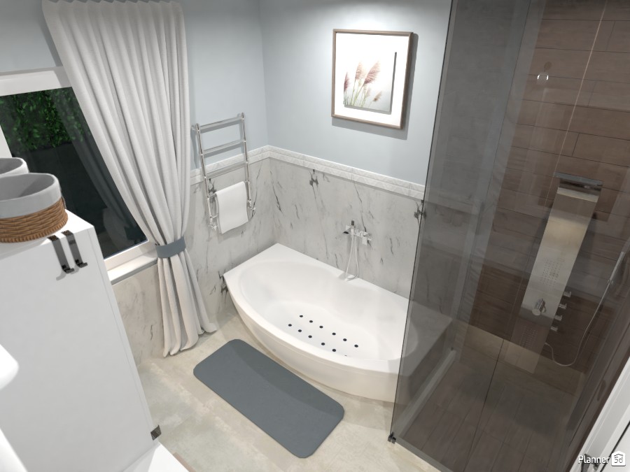 Голубая ванная комната в частном доме 3226021 by Ksenia image