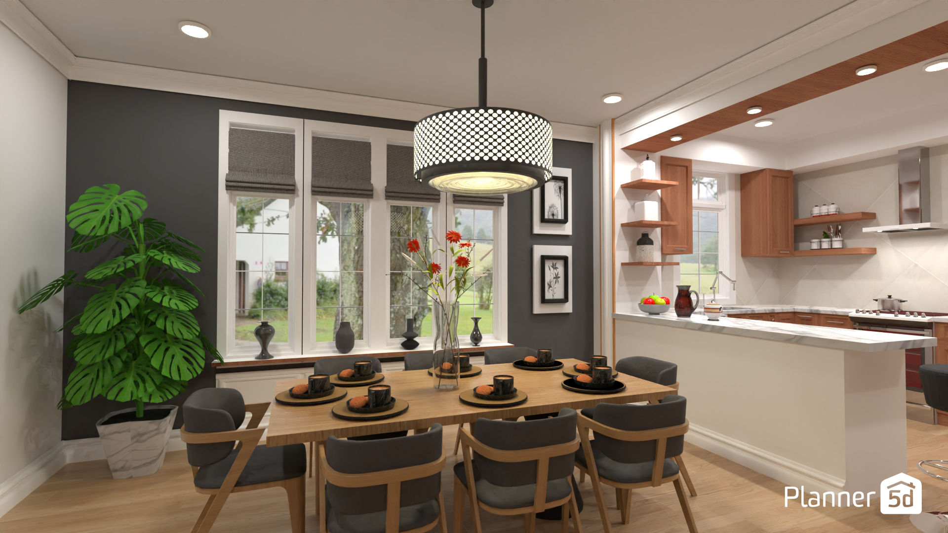 Living room and classic kitchen #16166135 by MariaCris