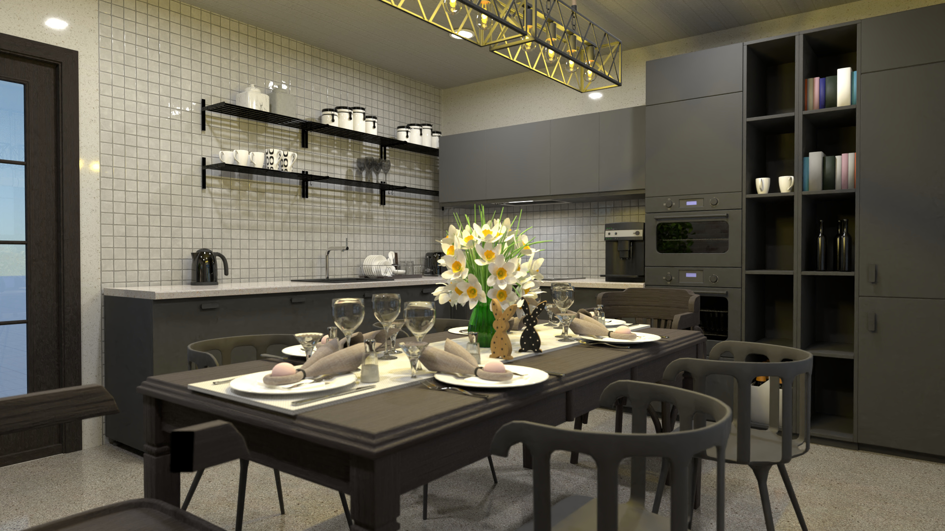 Kitchen_Industrial style_Easter serving decor #7663422 by Natasha