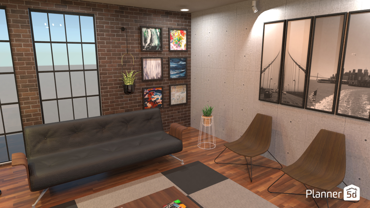 Industrial Living Room #7176042 by Lina Ali