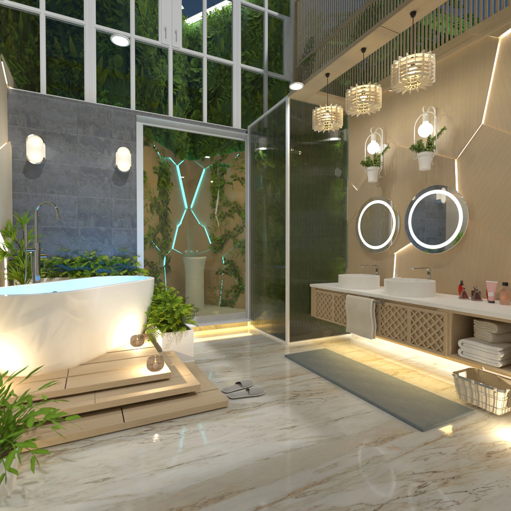 Biophilic Bathroom #13064703 Por Editors Choice