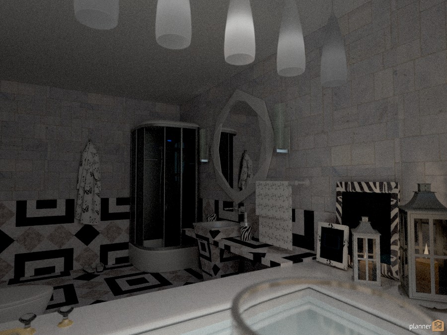 Guest bath in a blue note home #1 #924273 by Moonface
