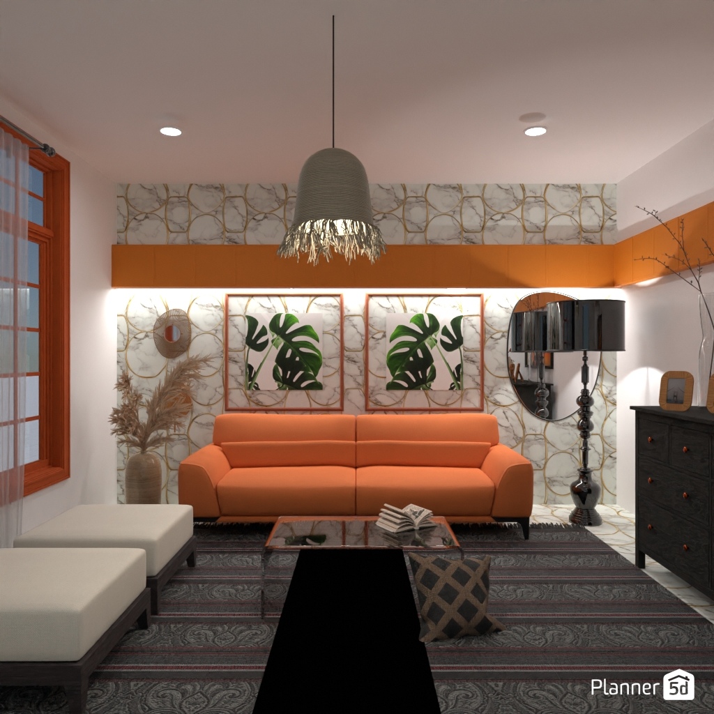 Orange sofa #32019072 by Editors Choice
