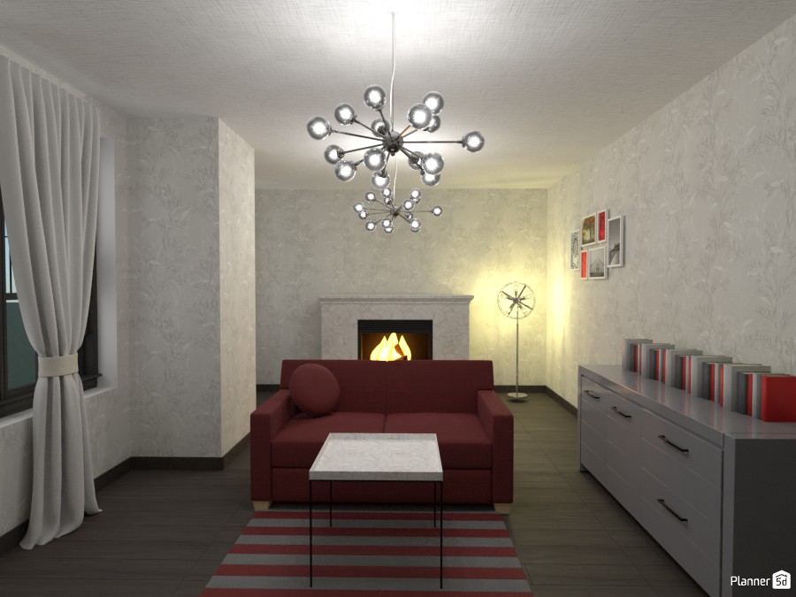 living room with fireplace #3485842 by penguin