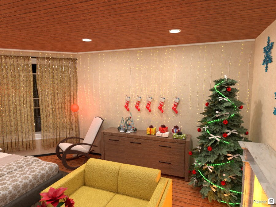 Cozy bedroom with fairy lights to ring in the new year #3826946 by Born to be Wild