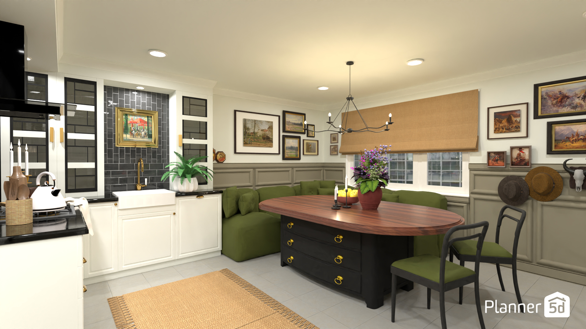Pastoral Bistro Styled Kitchen #17534331 by Darina Doncheva