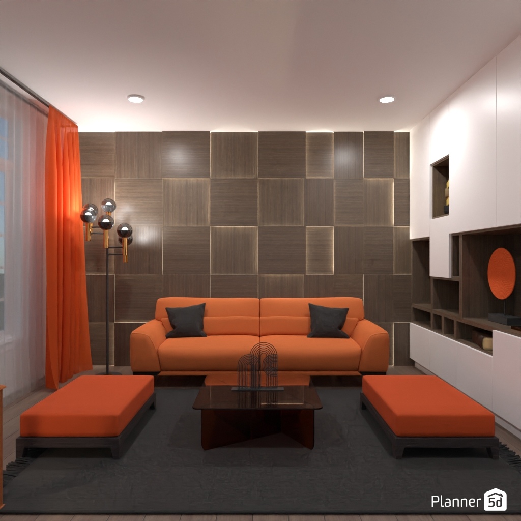 Canapé orange #24731080 by Editors Choice