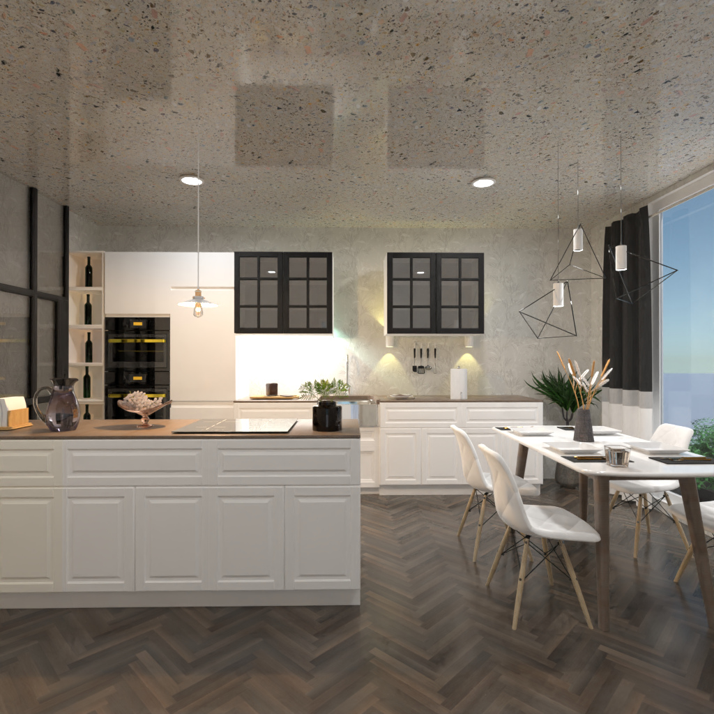 Brown and White Kitchen #11499332 by Editors Choice