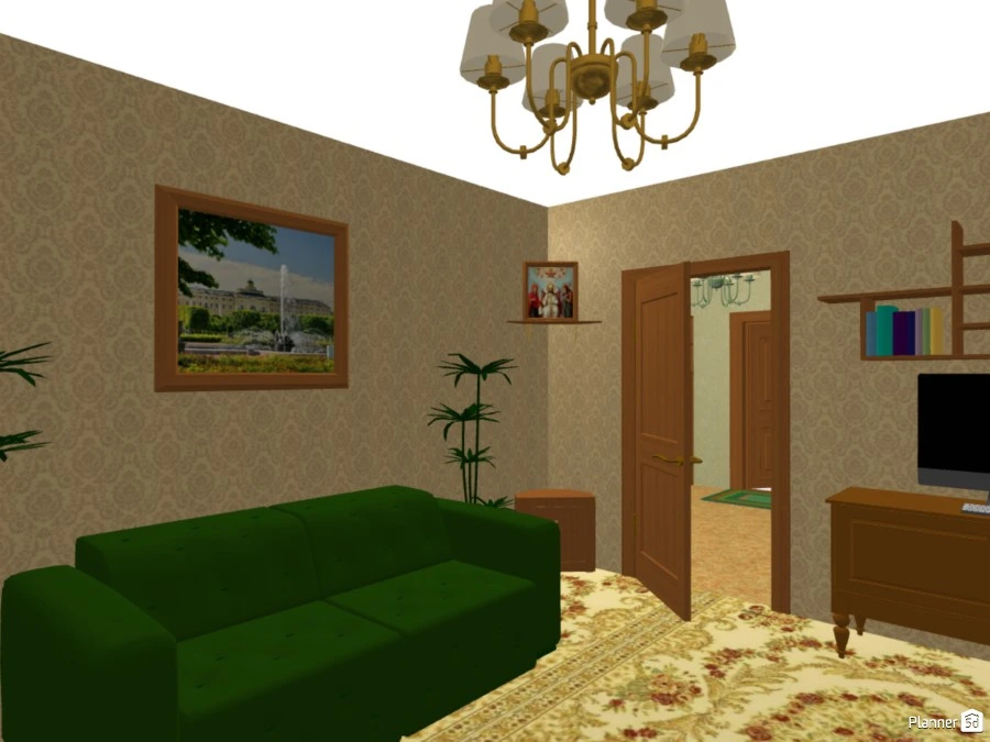 Проект дизайна интерьера двухкомнтаной квартиры в классическом стиле #74218 by Мария Кирпа