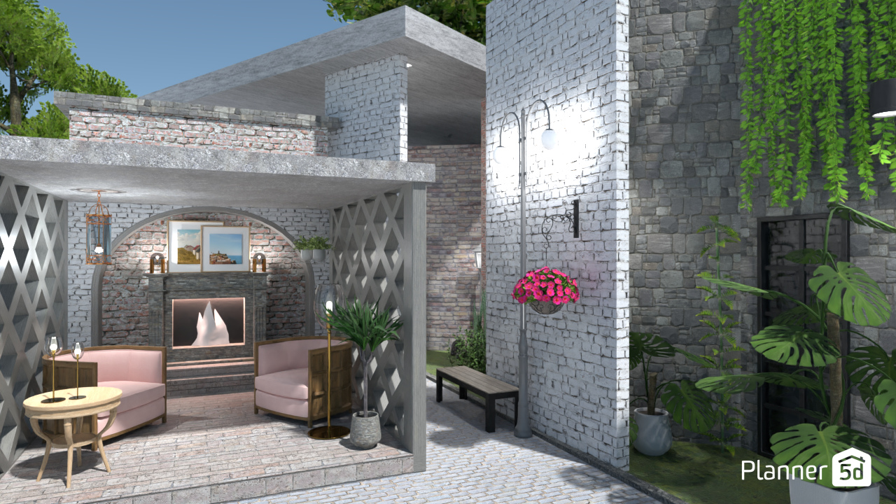 Fireplace corner in the Mediterranean garden 12331156 by Astrid from Germany image