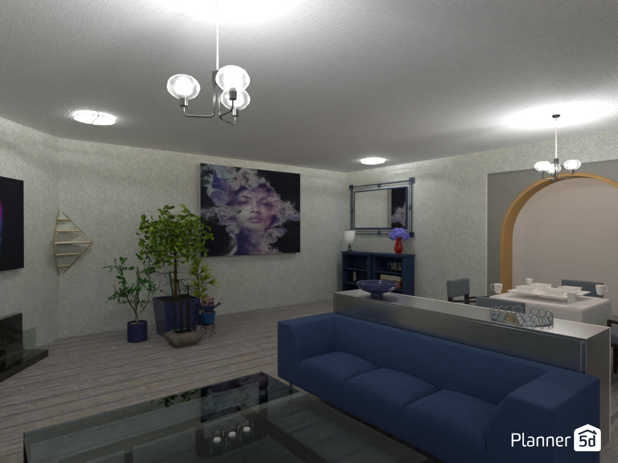 Blue, grey living room #8827225 by Aliceson Jade Smith