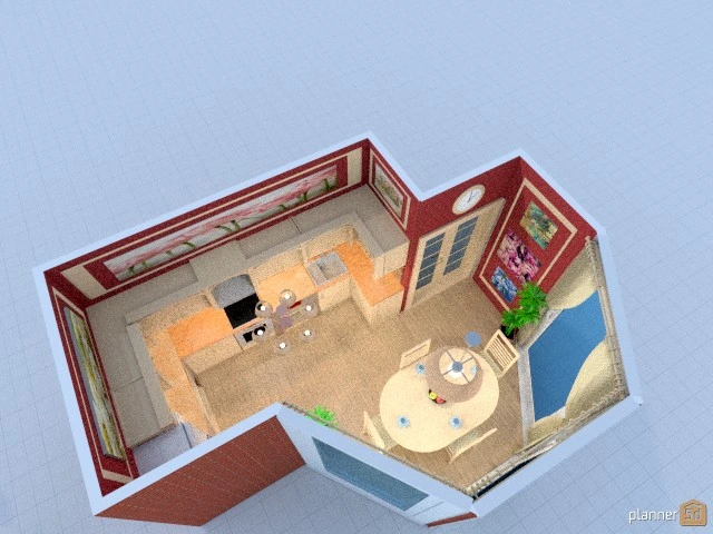 Кухня - Free Online Design | 3D Kitchen Floor Plans by Planner 5D