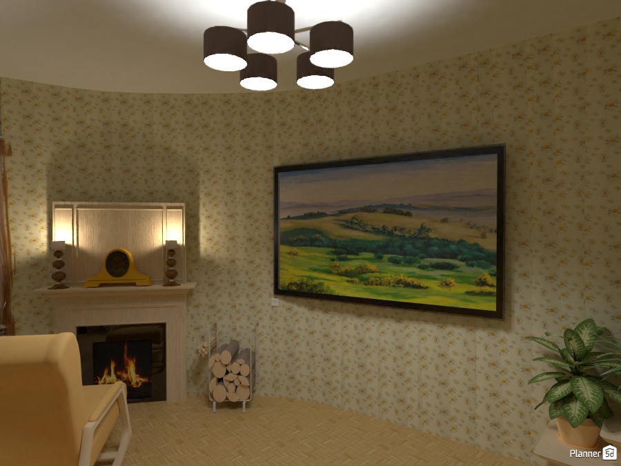 House-chamomile. Living room in Provence style. 3553743 by Наталия Болли image