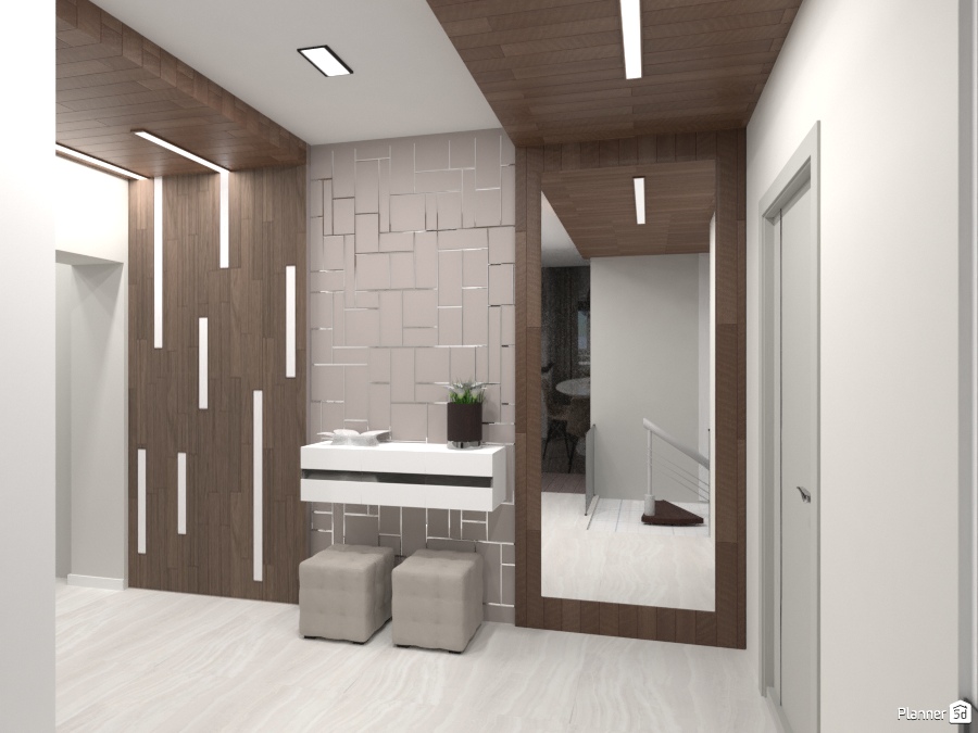 Г образный коридор дизайн - 64 фото