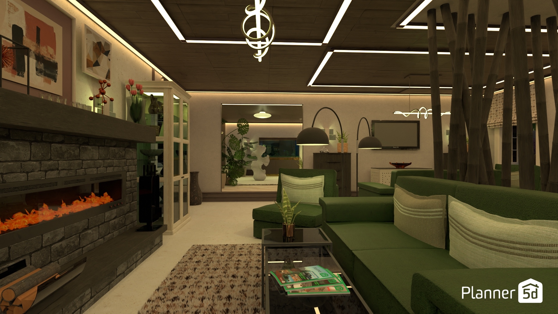 Salón contemporáneo de luz cálida #33067100 by Yolanda Infante Garrido