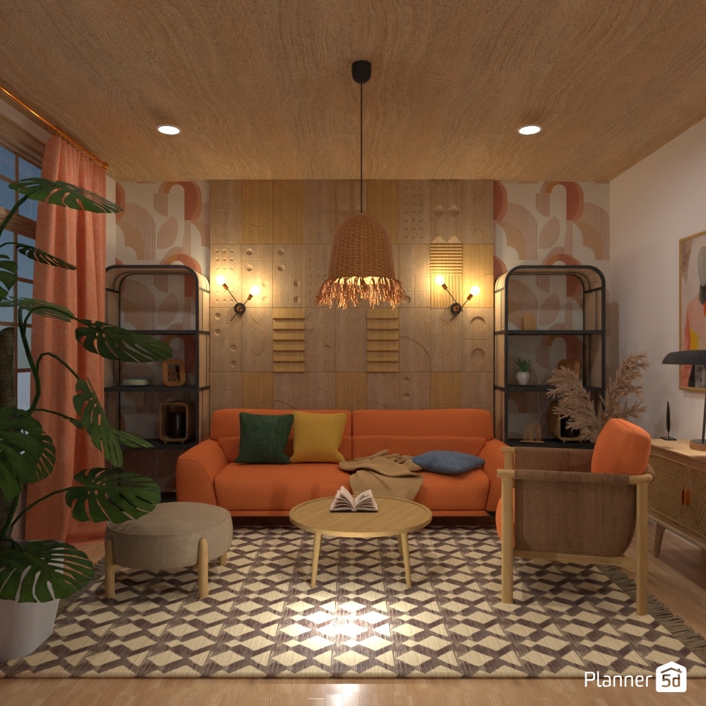 Orange sofa #32011240 by Editors Choice