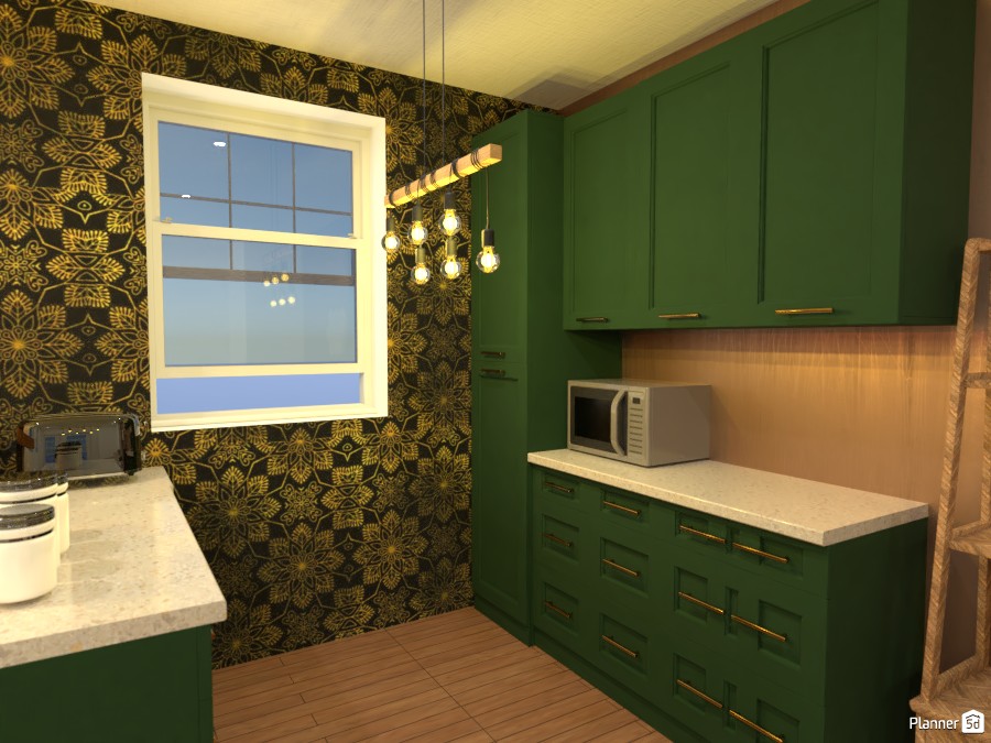 Green gold and black kitchen #4497074 by Anonymous:):)
