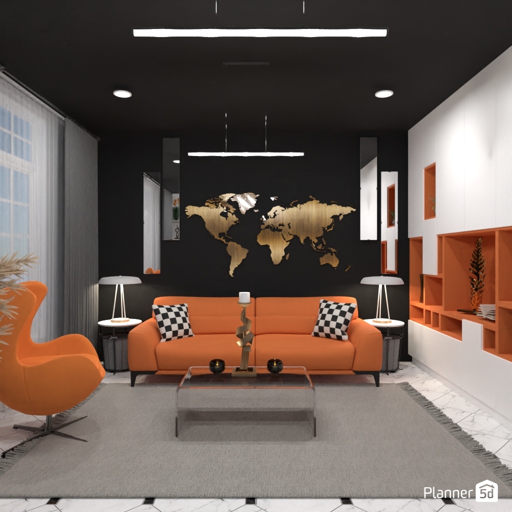 Orange sofa #32084832 by Editors Choice