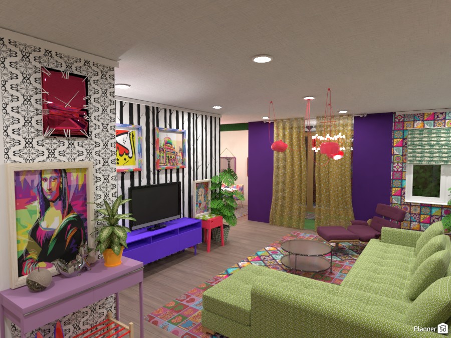 Vidunderlig Hukommelse At opdage Pop Color Living Room - Free Online Design | 3D House Ideas - Aderia  Septiani by Planner 5D
