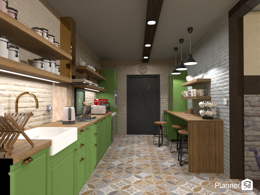 Green kitchen #11331372 by Rita