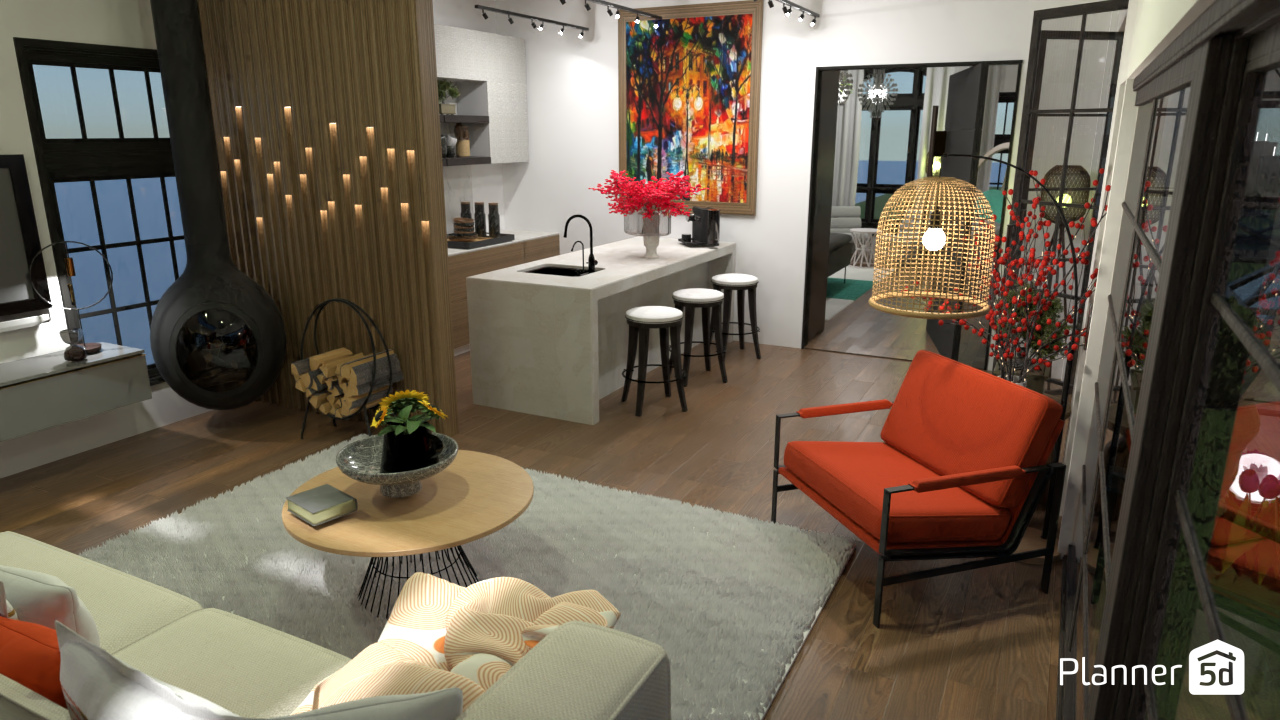 living room and kitchen #17001671 by Nina Gabrielle