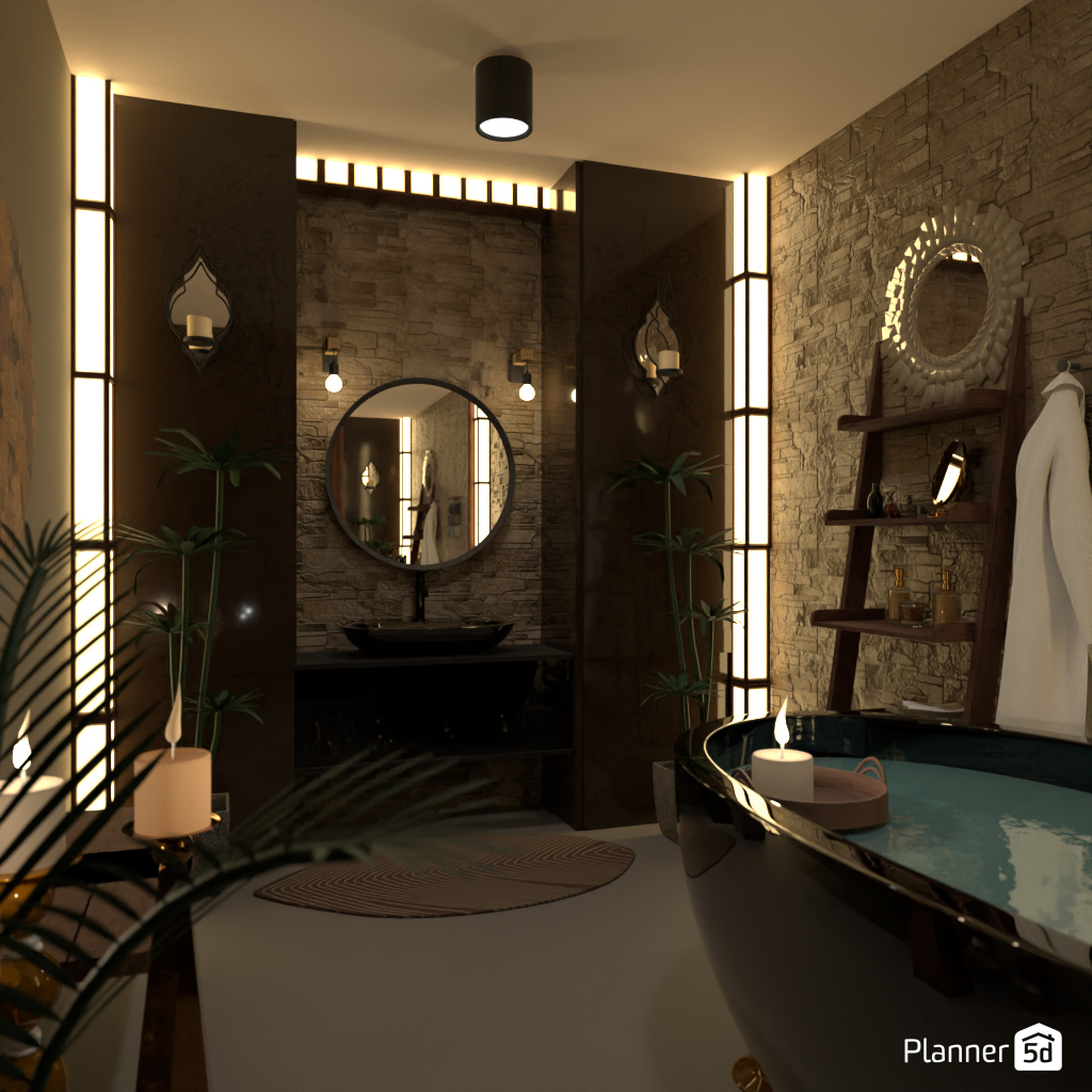 Bath with candles #19262184 by Editors Choice