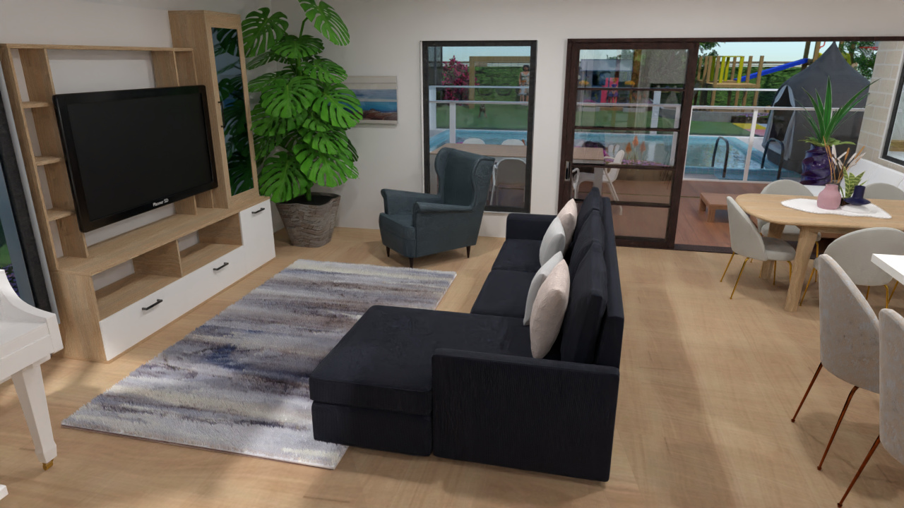 Living area using existing furniture in new floor plan 10430156 by Bella Merrington Interior designer image