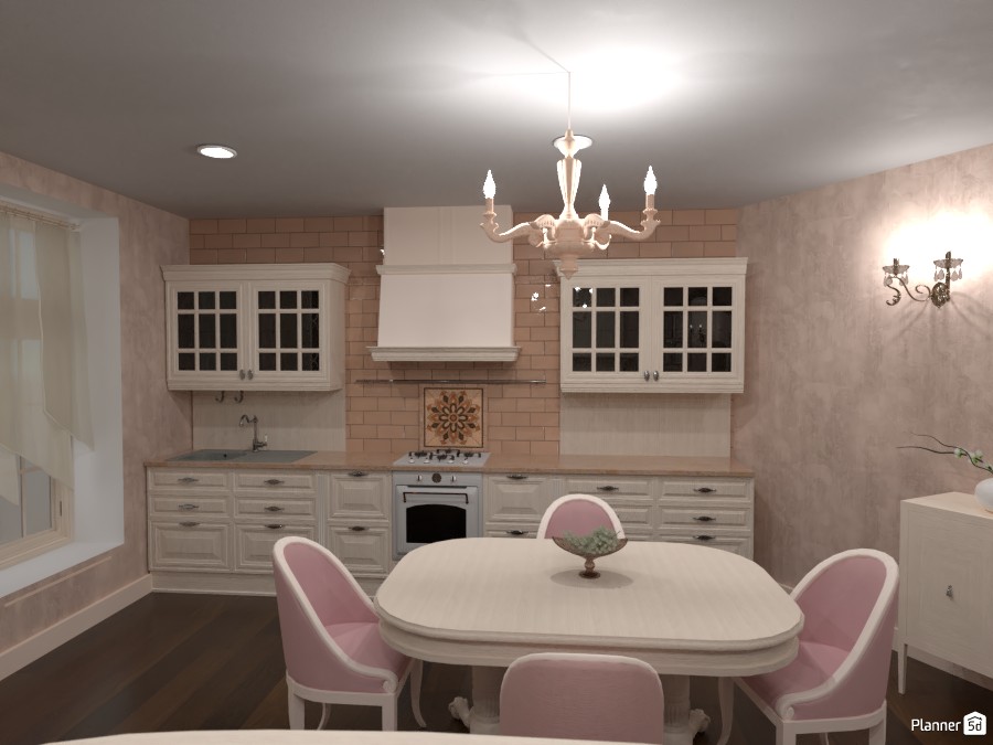 Classic kitchen and living room #3944549 by Rita