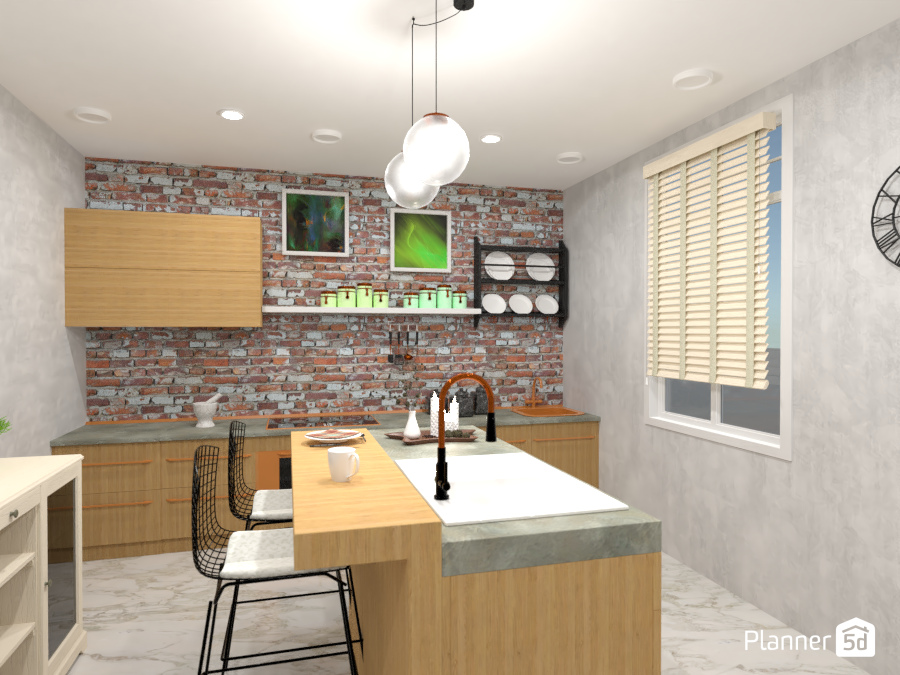 Kitchen with an island - 7233410 by Born to be Wild image