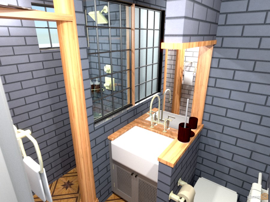 Blue wood classic bathroom #1133178 by SangWoon