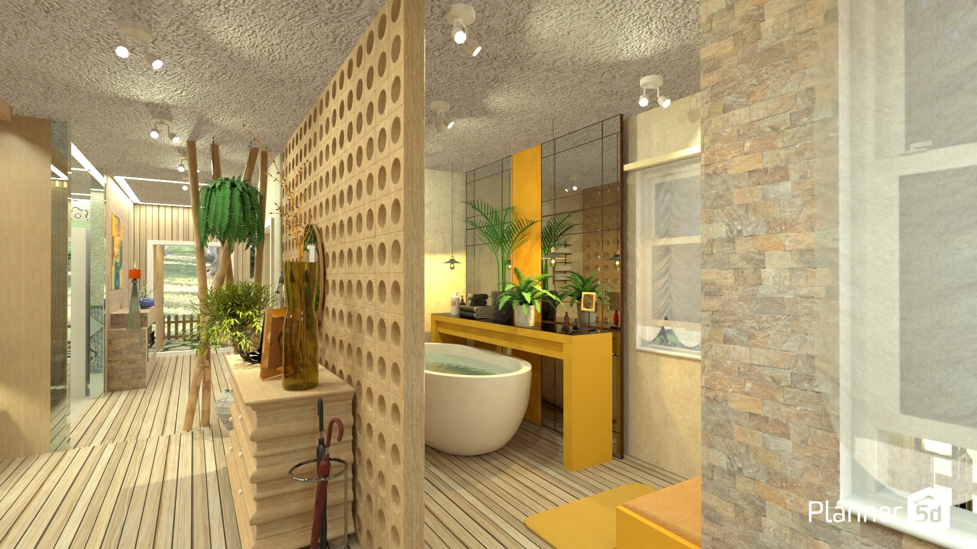 BAÑO EN CASA CON ESPACIOS ABIERTOS #26085124 by Yolanda Infante Garrido