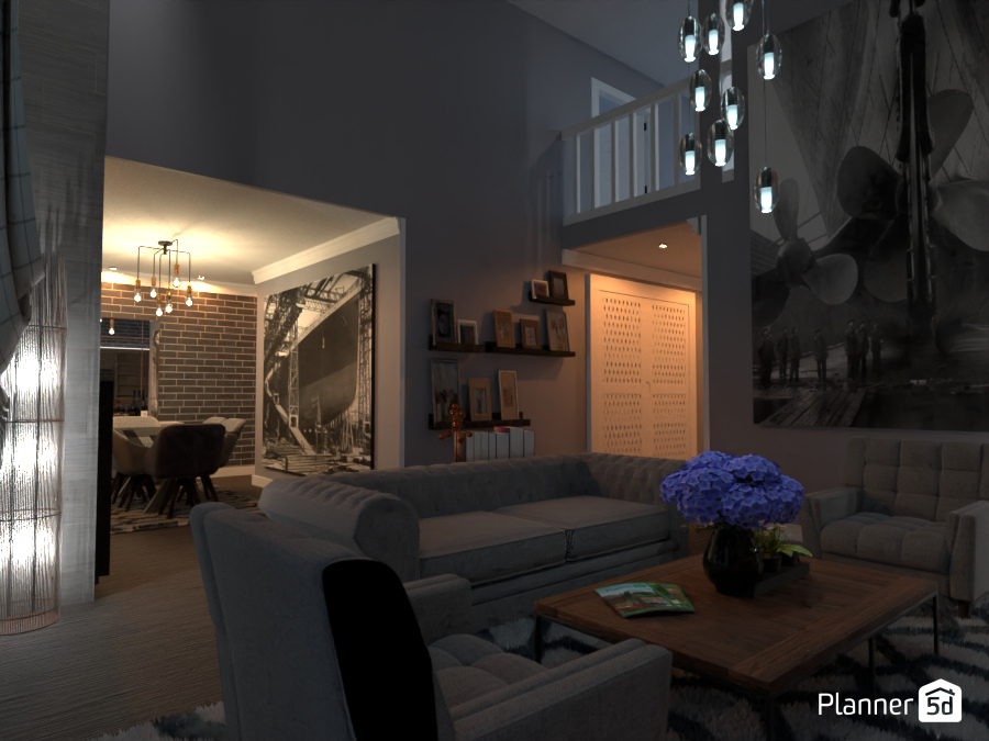 my dream town house living room / dining , finished #9088365 by Damir