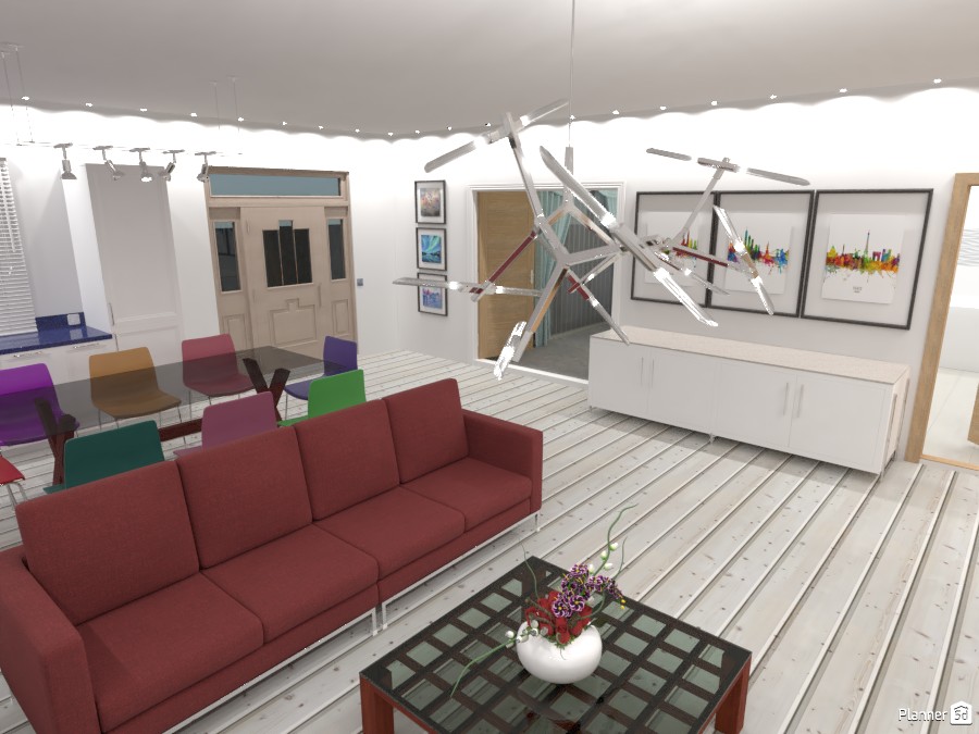 Colourful Living, Dining and Kitchen #3952234 by Mia