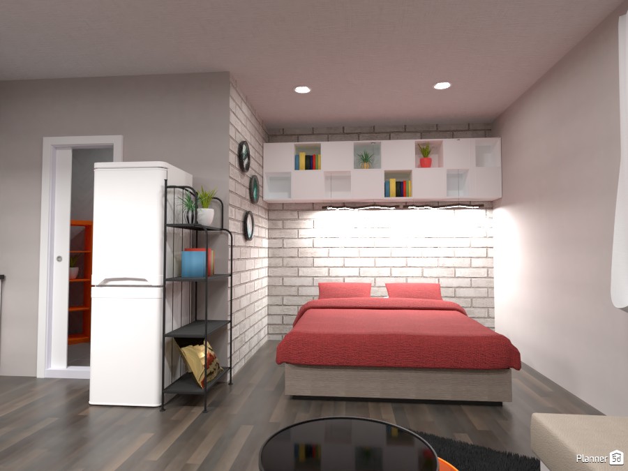 Small studio interior : sleeping area #3926128 by Gabes